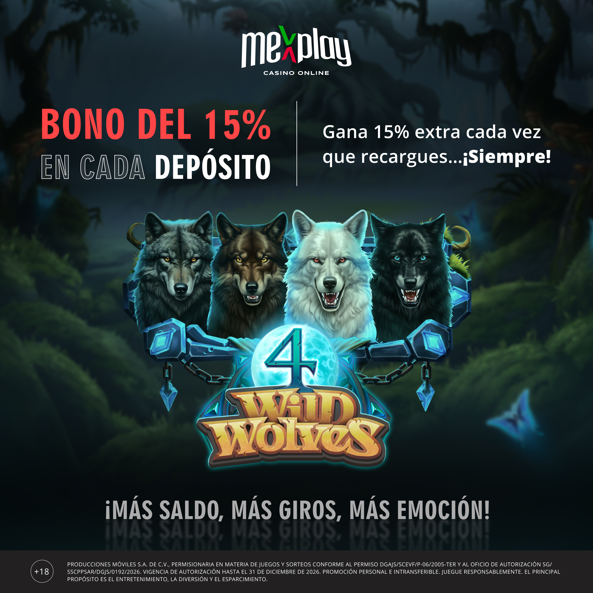 Mexplay — Bono 15% square