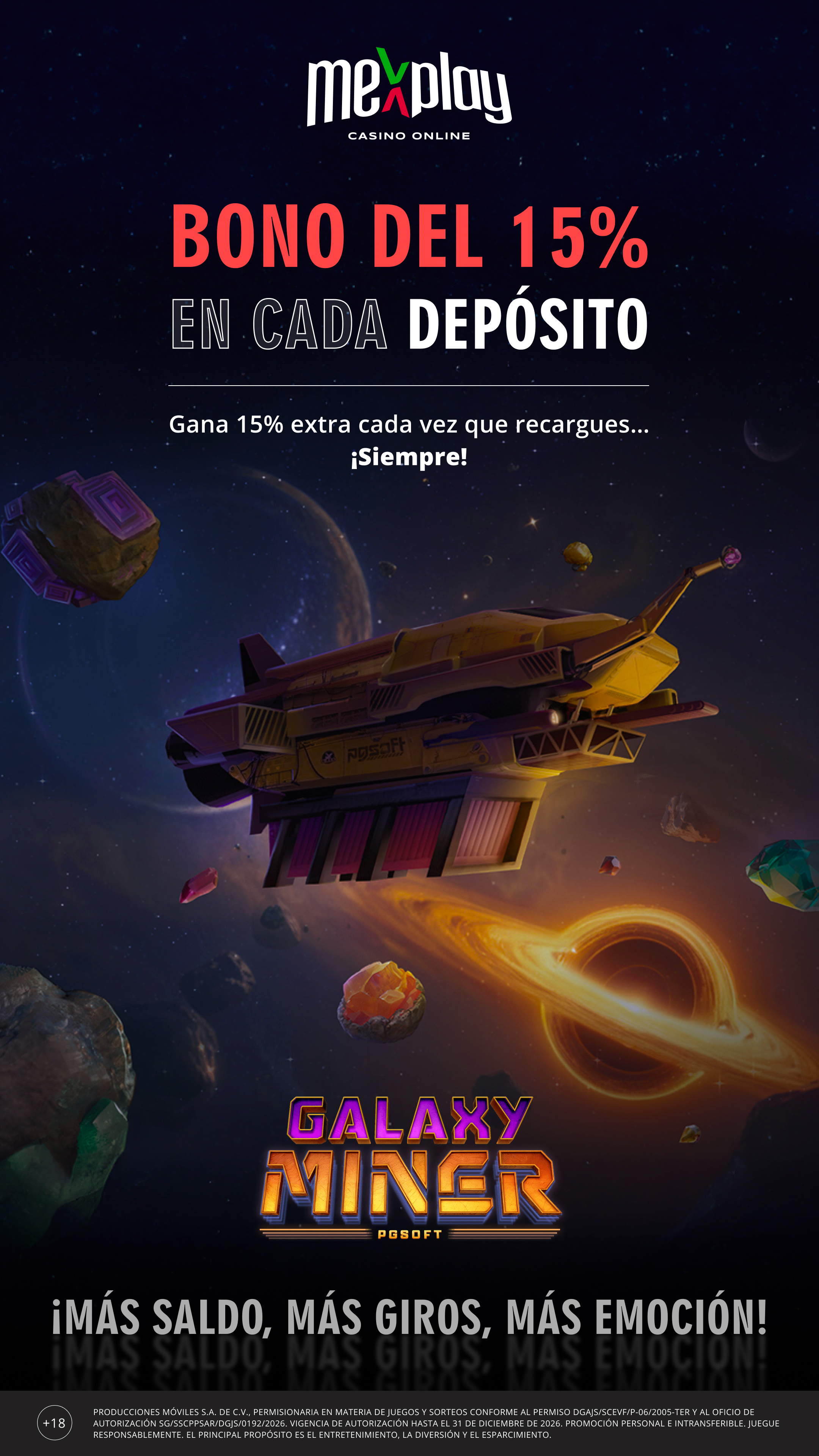 Mexplay — Bono 15% story