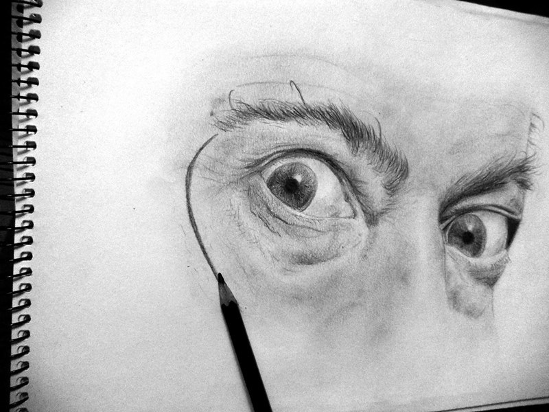 Eyes portrait — pencil sketch