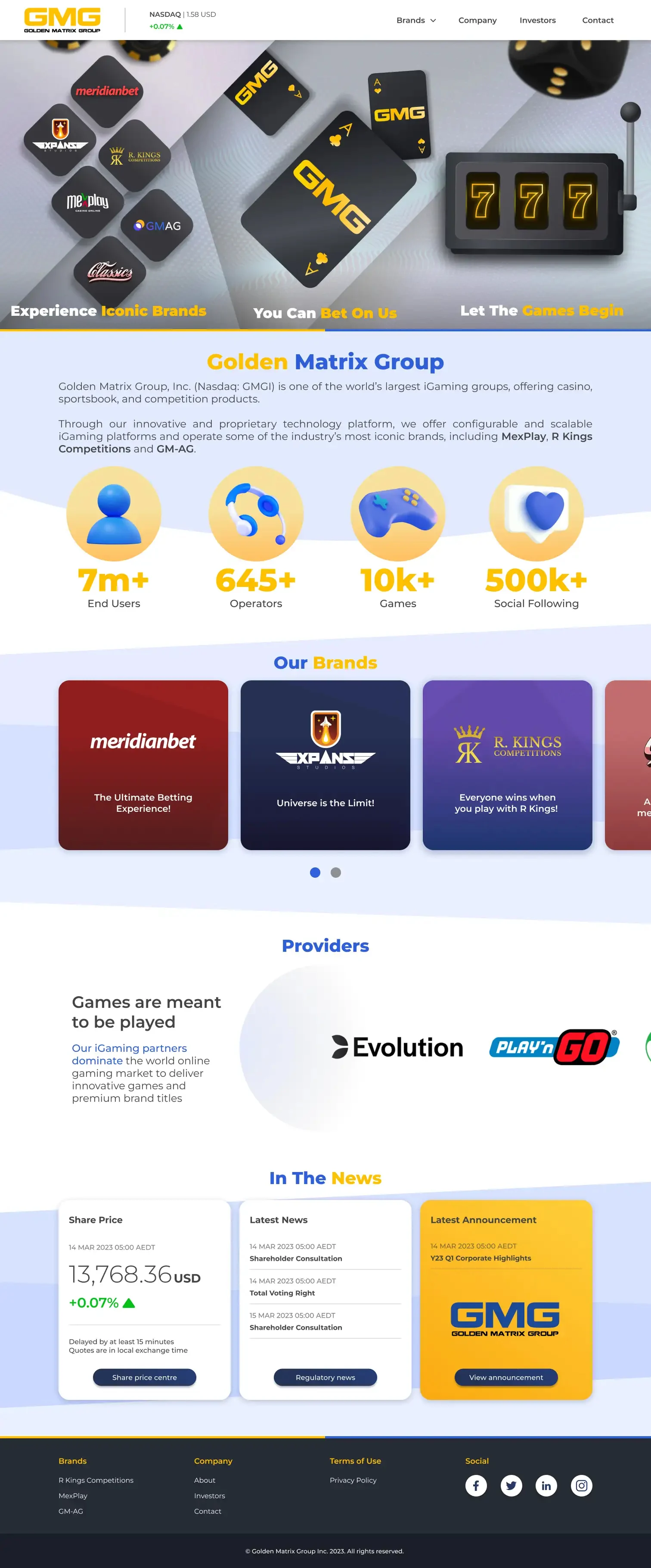 Existing homepage — before